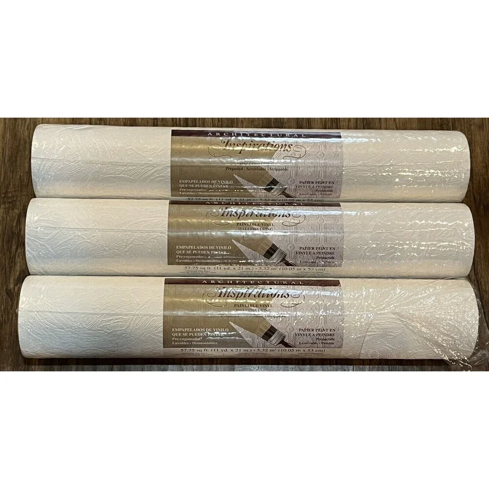 Architectural Inspirations Paintable Vinyl Wall Covering Lot Of 3 Rolls 533200L